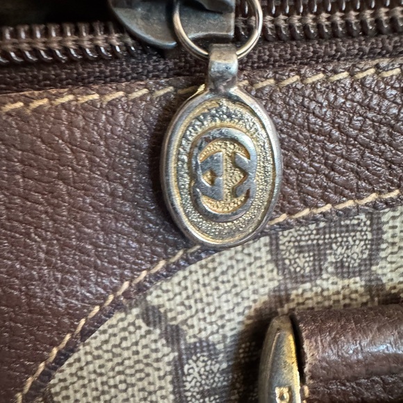 Gucci Brown and Beige Monogram Satchel - Picture 3 of 13